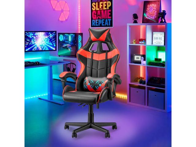 Soontrans Red Gaming Chair,Computer Chair with Massage Lumbar Support and  Headrest,Height Adjustment Desk Chair with High-Back,Red Rolling Gamer Chair  with Linkage Armrests(Ruby Red) - Yahoo Shopping