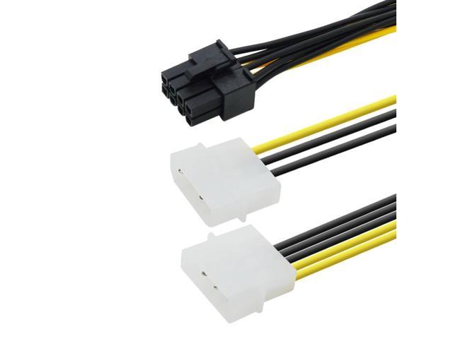 Dual 4 Pin Molex Ide To 8 Pin Pci Express Power Cable Pci Express Adapter Video Card Power Cord 2554