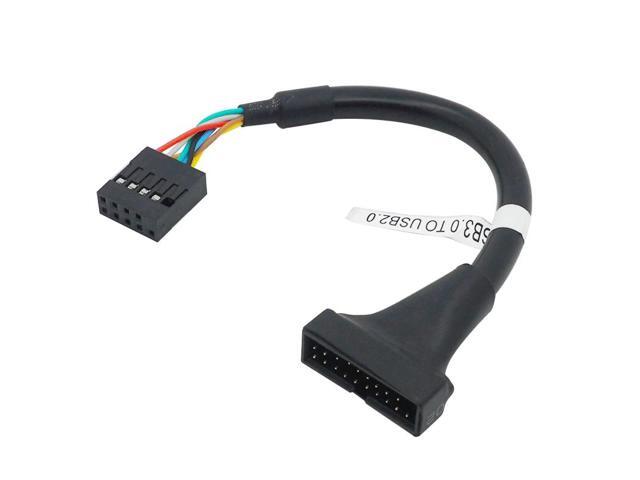JMT USB 3.0 To USB 2.0 Adapter Cable - 20 Pin Female To 9 Pin Female Converter For PC Motherboard