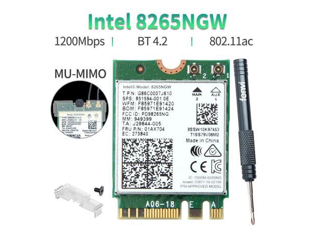 Carte Réseau M.2 Type 2230 WIFI Intel Dual Band Wireless-AC 8265  900N Bt 40