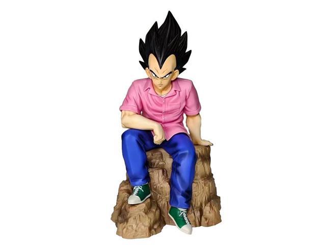 22cm Dragon Ball Figure Vegeta Anime Figure Pink Casual Style Vegeta  Figurine PVC Collection Statue Model Ornament Toys Gifts(with box)(22cm  Pink Shirt) 