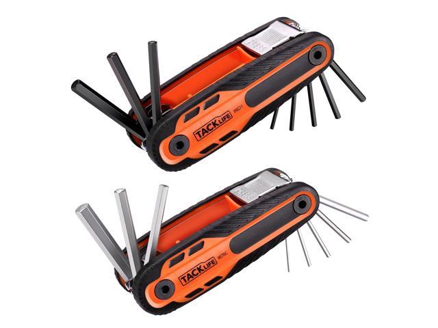 TACKLIFE HAK5A-16-Piece Folding Hex Key Set, SAE, Metric, Torx Allen Wrench Set Included, Folding Design for Portable, for Basic Home Repair and General Applications