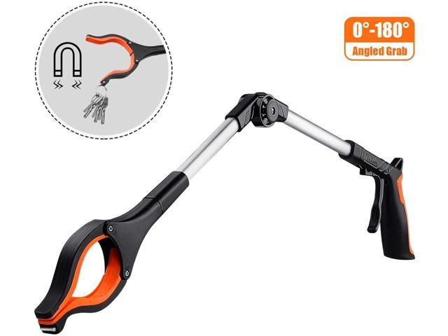 TACKLIFE RG01-Upgrade Reacher Grabber Tool, 0°-180° Angled Arm, 90° Rotating Head