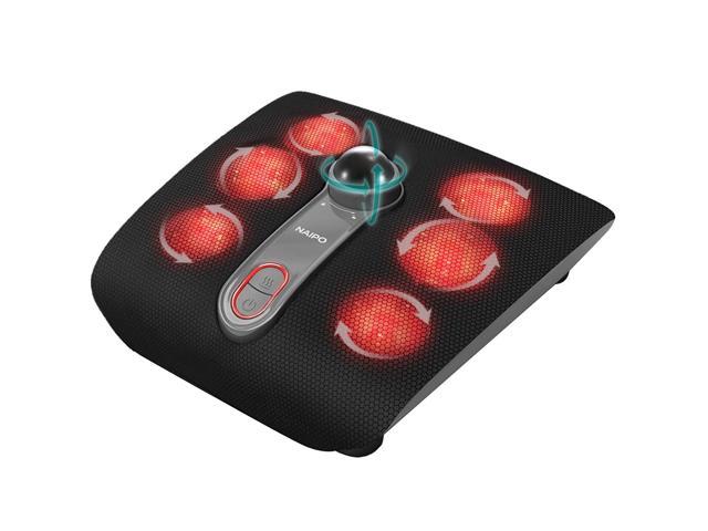 Naipo Foot Massager with Heat, Shiatsu Feet Massage Machine Electric Deep Kneading Plus Resin Massage Ball to Relieve Plantar Fasciitis, Toes, Foot Arch Pain for Home Office Use MGF-50177