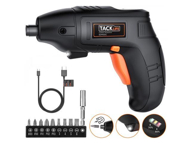 TACKLIFE SDP60DC - 4V Max Cordless Screwdriver Rechargeable Black and Orange