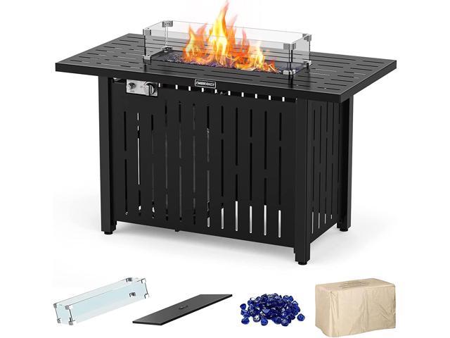 EMBRANGE 43-inch Propane Gas Fire Pit Table, Pulse Ignition 50,000BTU ...