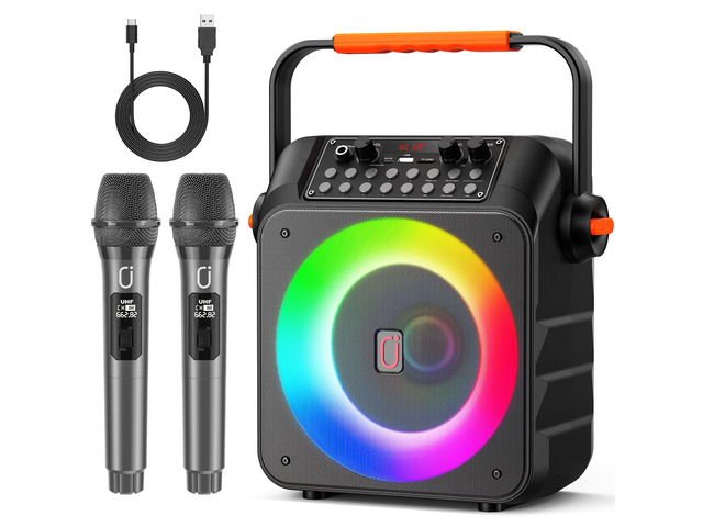 Handheld Singing Machine JYX Karaoke Machine for Adult, Portable Singing Machine with 2 Wireless ...