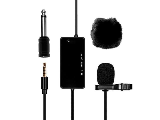 Lavalier Microphone, SIDANDE-mic04 Hands Free Clip-on Lapel Mic with Omnidirectional Condenser for Podcasting, Recording, DSLR, Camera, Smartphone, PC, Laptop 236 in Cable