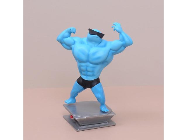 Pokemon Muscle Pikachu Gengar Psyduck Bulbasaur Charmander Squirtle Strong Kawaii Anime Action Figure Model Doll Toys Kids Gift Blue