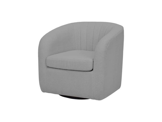 Teamson Home Monroe Faux Shearing Swivel Tub Chair, Gray