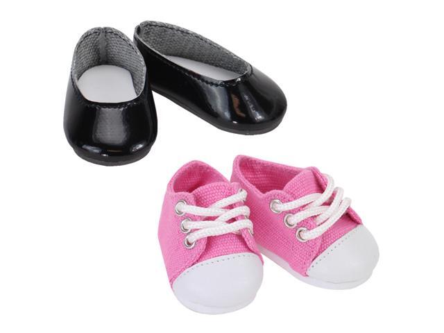Sophia's Ballet Flat & Sneaker Shoe Set for 14.5" Dolls, Black
