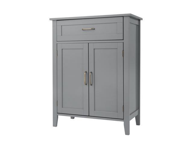 Elegant Home Fashions Wooden Bathroom Floor Cabinet & 1 Drawer Grey EHF-F0018
