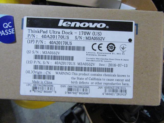 T440, T440s, T540, W540 Lenovo ThinkPad Ultra Dock 170W 40A20170US 