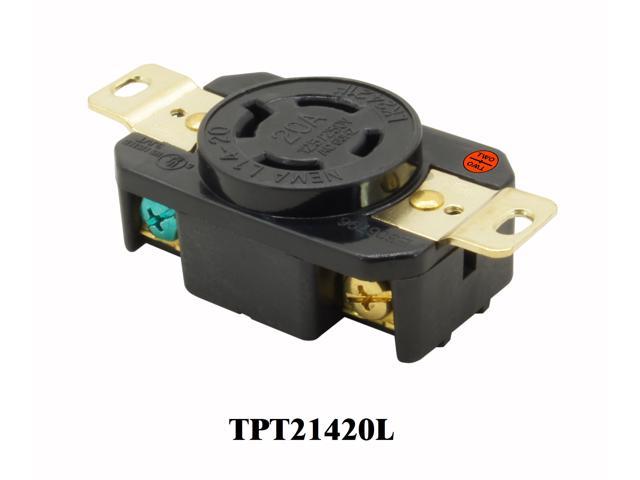 Heavy Duty L14-20C 4-Prong Generator Twist Lock Locking Connector 20A 125/250V