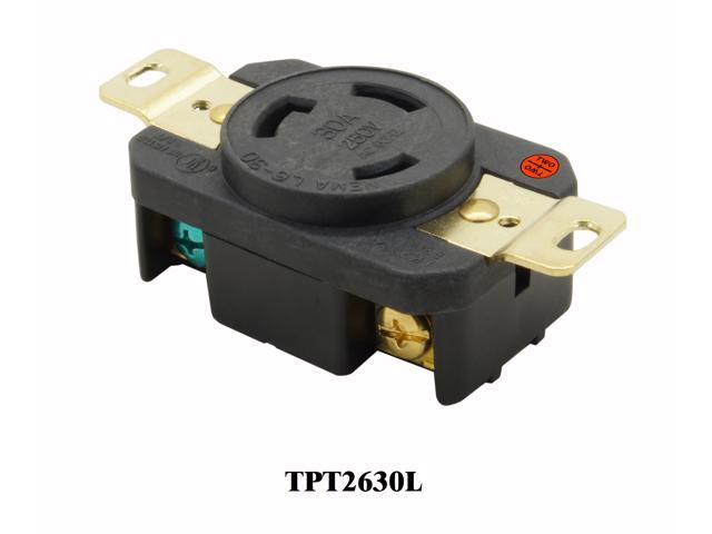 30 Amp 250 Volt Lot of 2 Locking Receptacle Outlet L6-30-R Twist Lock 