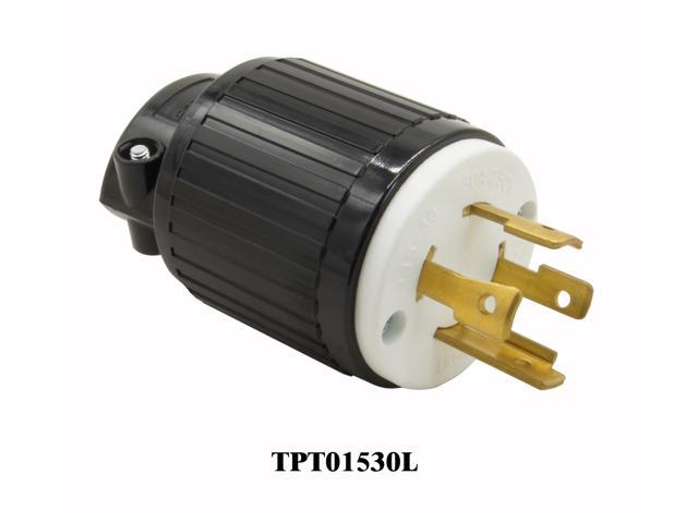 30Amp 125/250 Volt 3 Pole 4 Wire Grounding Lock Locking Male Plug L14-30P.DE 