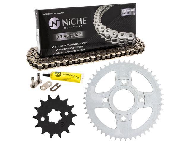 NICHE Drive Sprocket Chain Combo for Yamaha SR125 Front 14 Rear 49 Tooth 428HZ Standard 120 Links