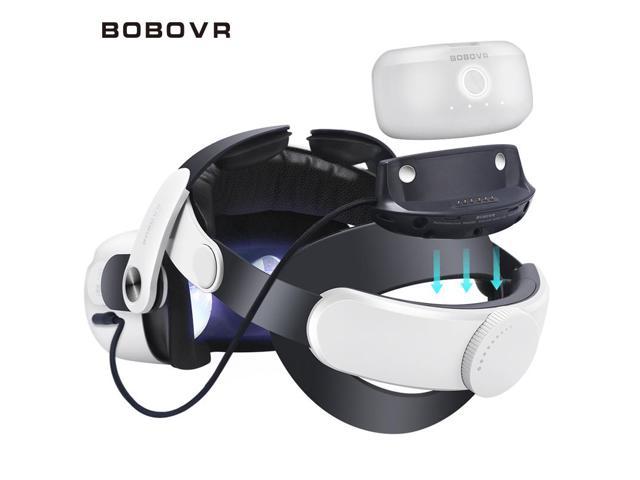 BOBOVR M2 Plus Strap with Battery Dock Upgrade Kit for Meta Quest 2,5200mAh Magnetic Battery Pack, Extend 3 Hours Time for Oculus Quest 2