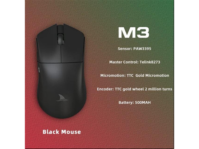 Motospeed Darmoshark M3 Bluetooth Wireless Gaming Mouse 26000DPI PAM3395 Optical Sensor Computer Office Mouse TTC For Laptop PC White Black