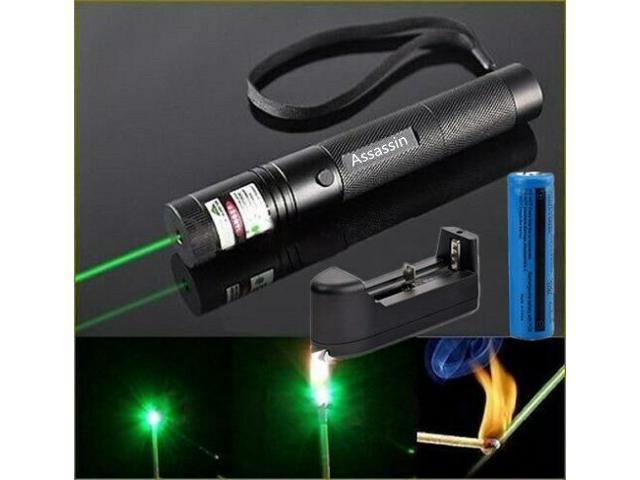 900Miles/532nm Assassin Green Laser Pointer Pen 18650 Astronomy Lazer+Charger 