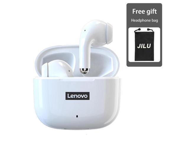 Lenovo LP40 Pro TWS Wireless Earphones Bluetooth 5.1 Headphones with Mic Dual Stereo Noise Reduction Headset Low Latency Sports Earbuds (White)