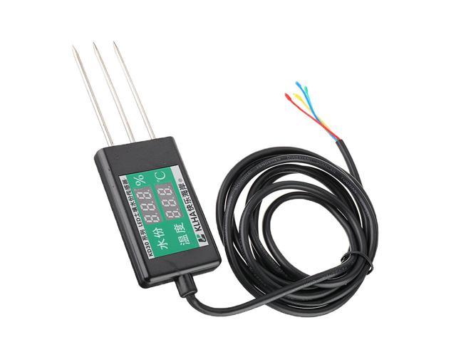 Soil Monitor Temperature and Humidity Sensor with Digital Display Temperature -30 to 70 and Humidity 0-24% Meter with Probe DC 6-12V