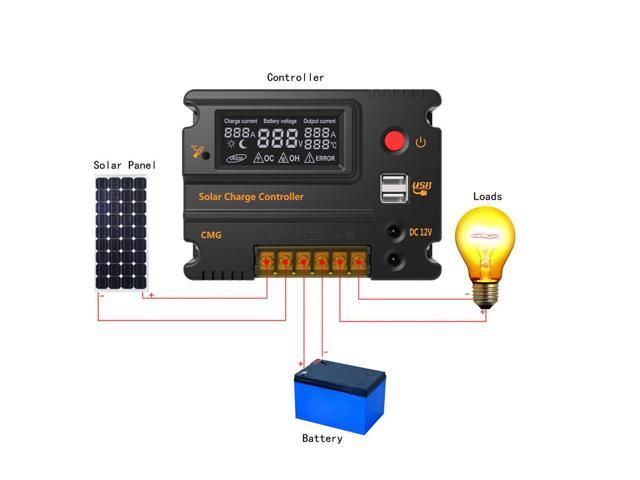 CMG-2420 12V/24V 20A Solar Charge Controller Panel Battery Regulator ...