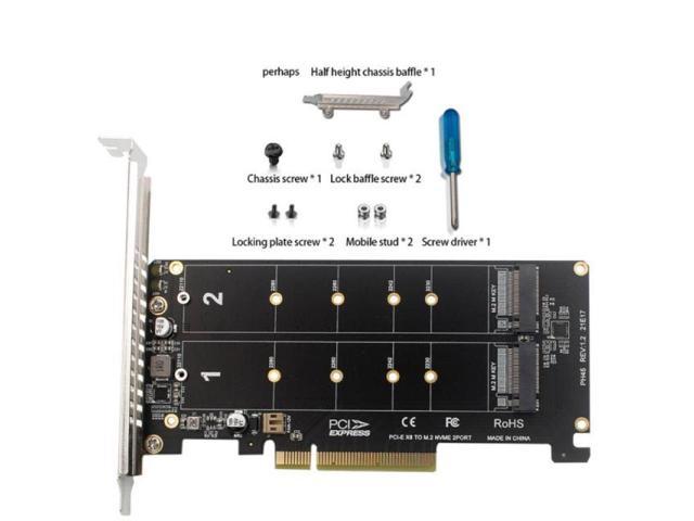 Dual-disk NVME M.2 MKEY SSD RAID Array Expansion Adapter Motherboard PCI-E Split Card For Gaming Mining BTC Chia