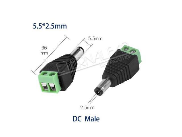 2.1mm Plug Socket Line Buckle 24V 12V Female Male LED Connector Cable CCTV 
