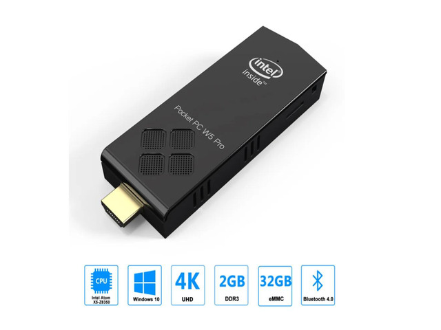Computer. Real Stick Computer Stick W5 Pro PC Stick Windowns 10 PC Intel Atom Z8350 4GB DDR ...