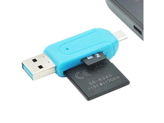 Black 2 in 1 USB OTG Card Reader Universal Micro USB TF SD Card Reader External Storage Memory Expansion for PC Phone 