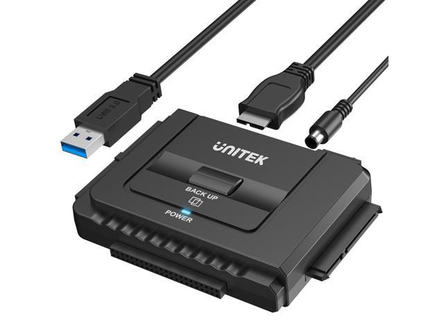 Unitek 3.0 to IDE and Converter External Hard Drive Adapter Kit for Universal 2.5/3.5 HDD/SSD Hard Drive Disk, One Touch Backup Function and Restore Software, Included 12V/2A Power -