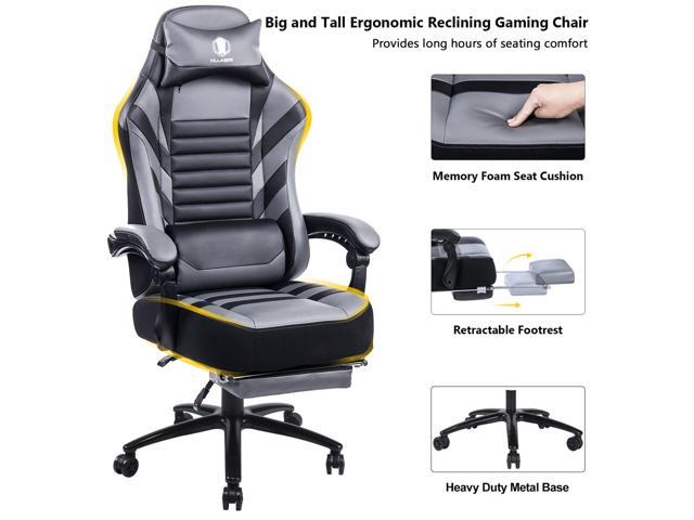 killabee reclining memory foam racing gaming chair