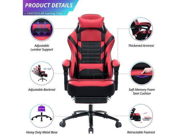 KILLABEE Big and Tall 400lb Massage Memory Foam Gaming Chair ...