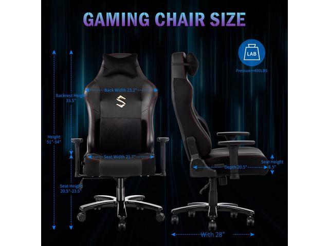 Fantasylab Big And Tall 400lb Massage Memory Foam Gaming Chair 