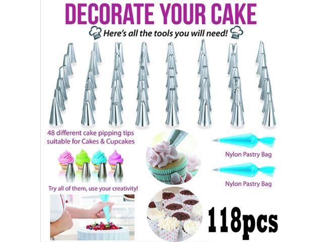 118pcs Cake Decorating Supplies Pieces Kit Fondant Icing Cutters Tools