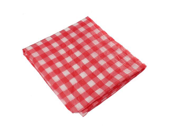 Red Gingham Plastic Temporary Disposable Check Table Cover Cloth Outdoor WD 