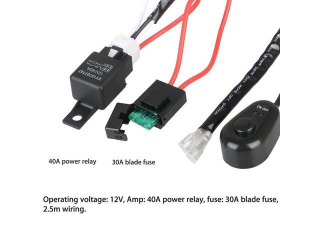 300CM LED HID Driving Wiring Harness Kit Fog Spot Work Light Wire Set