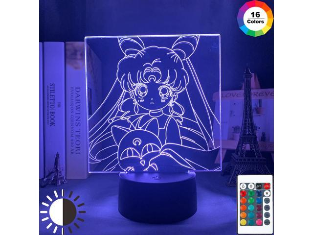 Sailor Moon Led Night Light for Girls Bedroom Decor Light Touch Sensor Rgb  Colorful Nightlight Anime Characters Led Table Lamp 