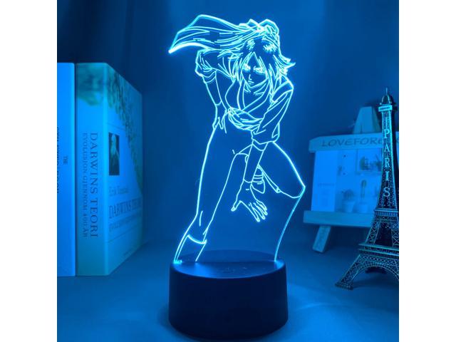 Acrylic Led Night Light Anime Bleach Yoruichi Shihouin 3D Lamp Bedroom Gift 