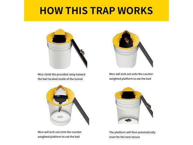 Reusable Smart Mouse Rat Trap Plastic Flip Slide Bucket Lid Mouse Rat Mouse Trsn