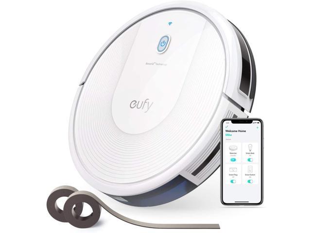 eufy by Anker, BoostIQ RoboVac 30C, Wi-Fi, Super-Thin, 1500Pa Suction, Boundary Strips Included, Cleans Hard Floors to Medium-Pile Carpets White  (Renewed)