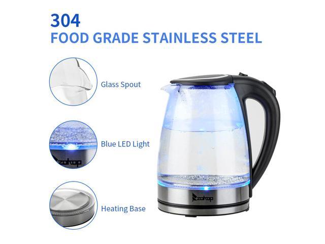 Electric Kettle Blue Light Glass Water BoilerTea Pot  Auto-Power Off 2L 1500W 