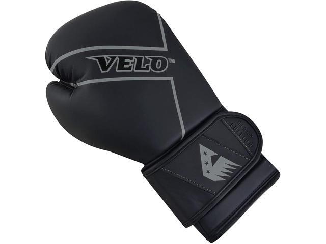VELO Matt Leather Boxing Gloves Curved Mitts Hook & Jab Target Hand Set Boxing 