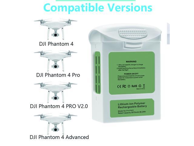 Phantom 4 Battery Phantom 4 Pro Phantom 4 Advanced Drone Series Artman 2-Pack High Capacity 15.2V 5870mAh Intelligent Flight Replacement Battery for DJI Phantom 4 Phantom 4 Pro V2.0 