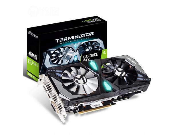 Used - Like New: MAXSUN Nvidia GeForce GTX 1660 Ti Terminator Gaming Video Graphics Card GPU with 6GB GDDR6, Display Port, HDMI, DVI, Cooling System, RGB Lighting -
