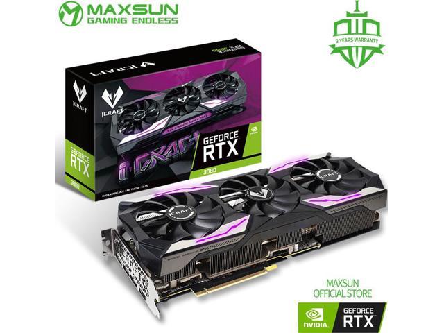 MAXSUN GeForce RTX 3080 iCraft OC 10GB GDDR6X 320-Bit Computer Video Gaming Graphics Card GPU RGB LED, Metal Back Plate, PCI Express 4.0 x16 HDMI 2.1