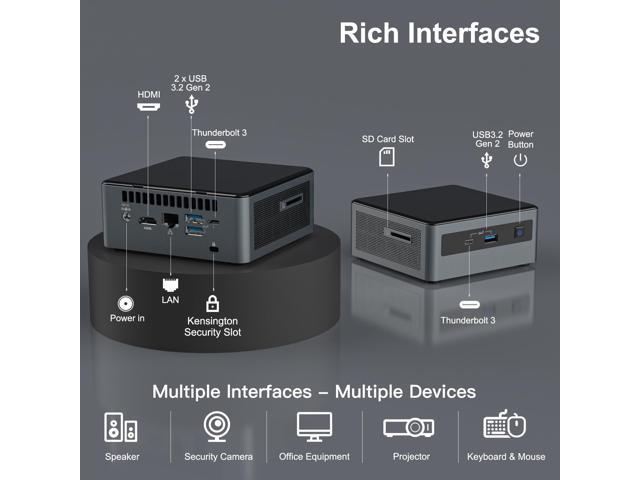 Intel NUC 10 Mini PC,Frost Canyon NUC10i7FNHN,Win10 Pro Intel Core