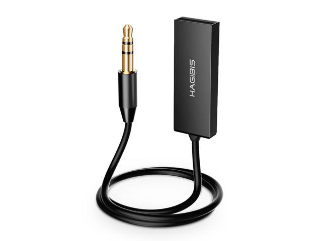 Universal Small Size Hands-Free Wireless 3.5mm Jack Aux Audio Receiver Adapter Music Receiver MP3 Player Car Kit black