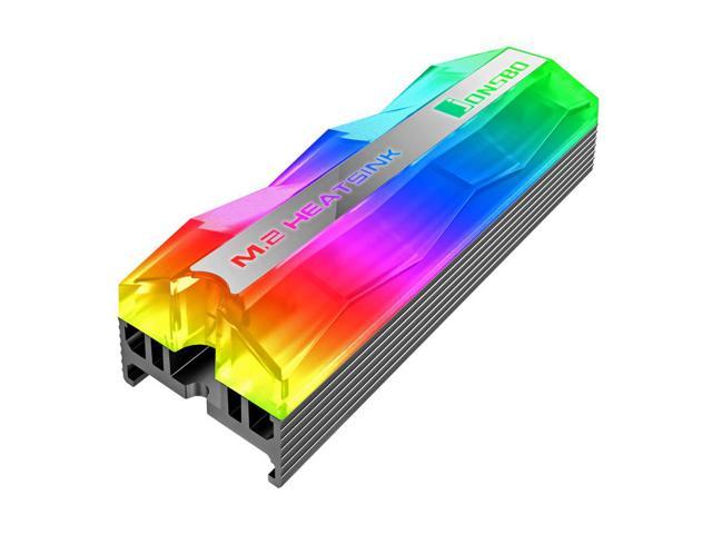 JONSBO M.2-2 ARGB Hard Drive Cooling, M2.2280 SSD Heatsink , 5V 3Pin Addressable RGB Sync Multi Main board, Efficient Heat Dissipation Performance Stable, Buckle Type Fixation, Easy to Install, Gray